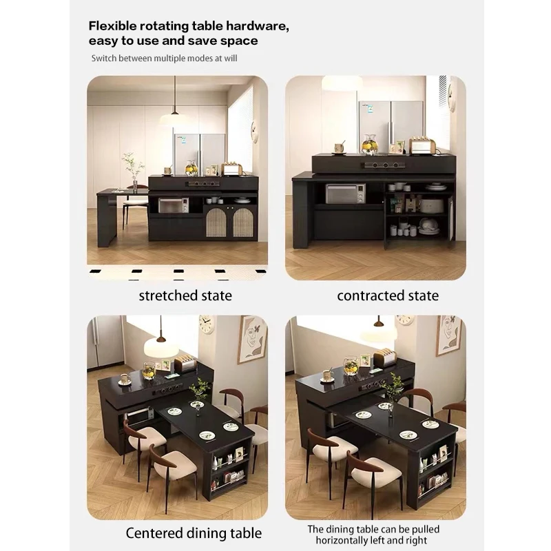 Summit Rotating Kitchen Island Sliding Rail Extendable Telescopic Dining Table Pull Out Hardware Accessories Guide Track System
