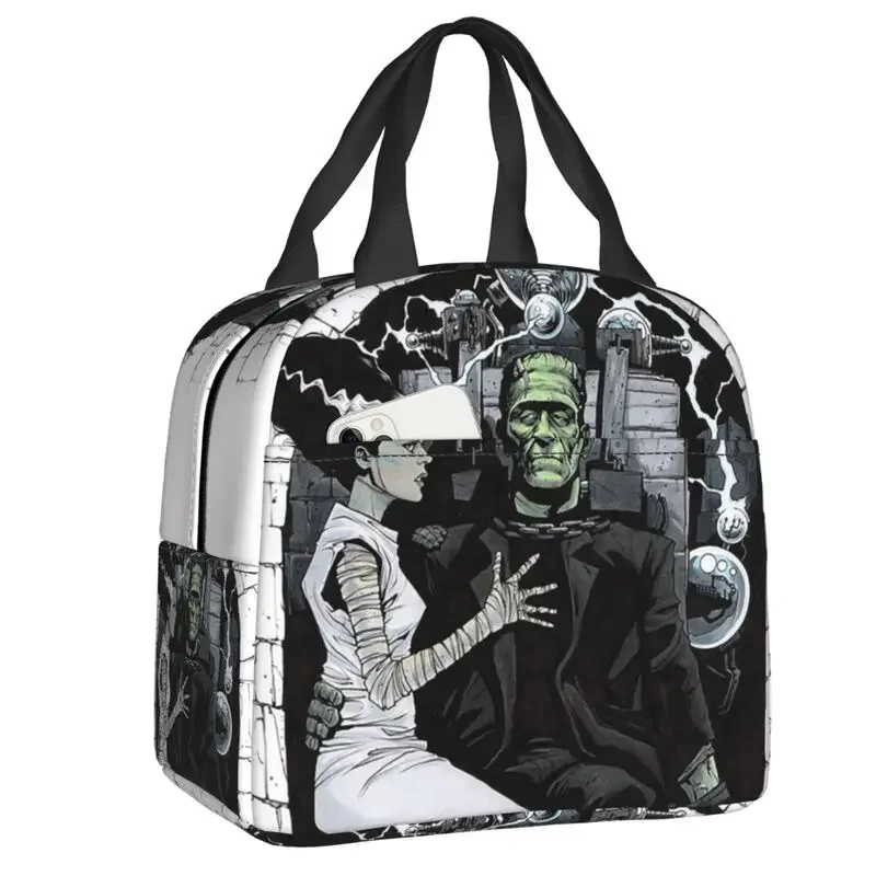 Monster Frankenstein Insulated Lunch Tote Bag for Women Warm Cooler Thermal Lunch Bag Kids School Children Food Container Tote