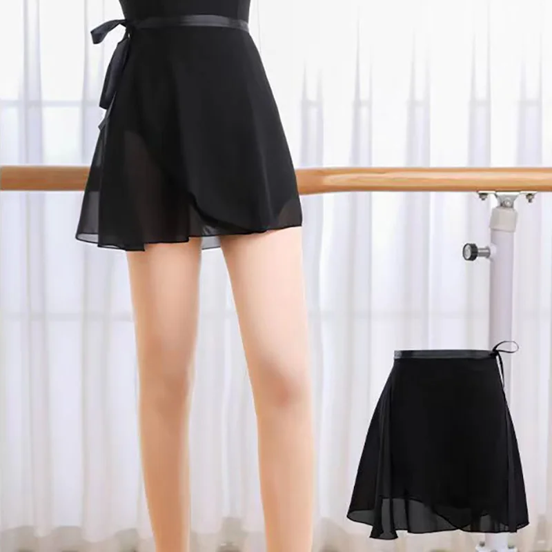 Women Ballet Skirts Lace-up Chiffon Skirts Dance Skirts Adults Girls Leotards Skirt Ballet Practice Dancing Miniskirts Tutu