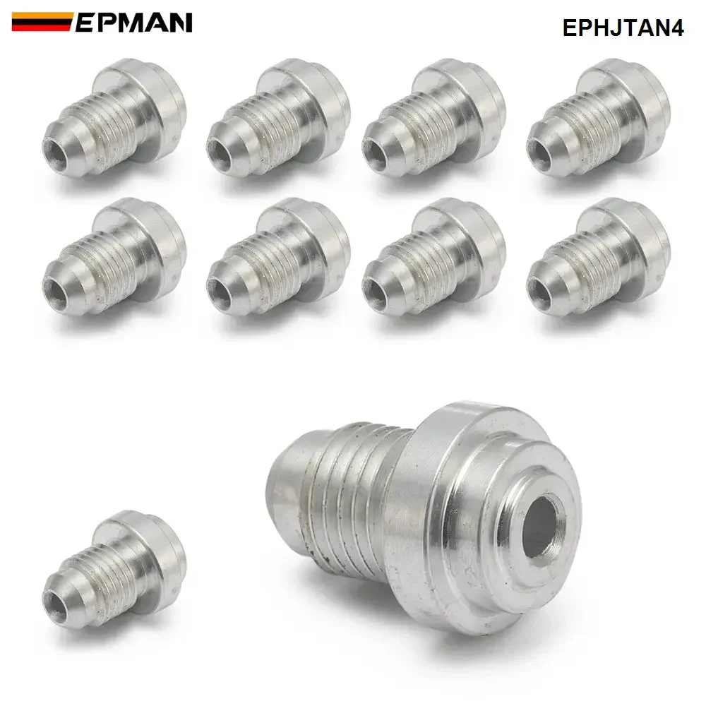 EPMAN 10PCS AN4 Aluminum Male Weld Bung -4AN Thread Weldable Fuel Tank For Swirl pots, Surge tanks, Radiators Fitting EPHJTAN4