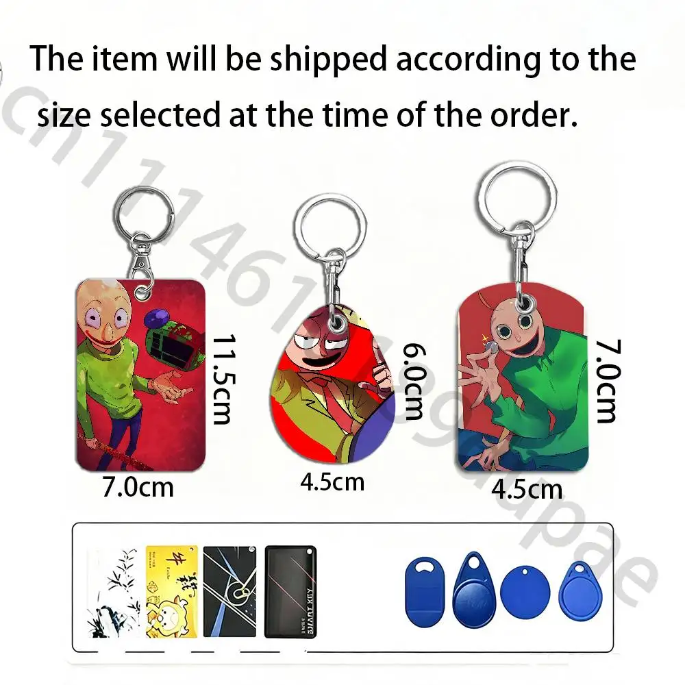 B-Baldi s Basics in E-Education and L-Learning Protective Printed Leather Card Case Metal Keychain Accessory