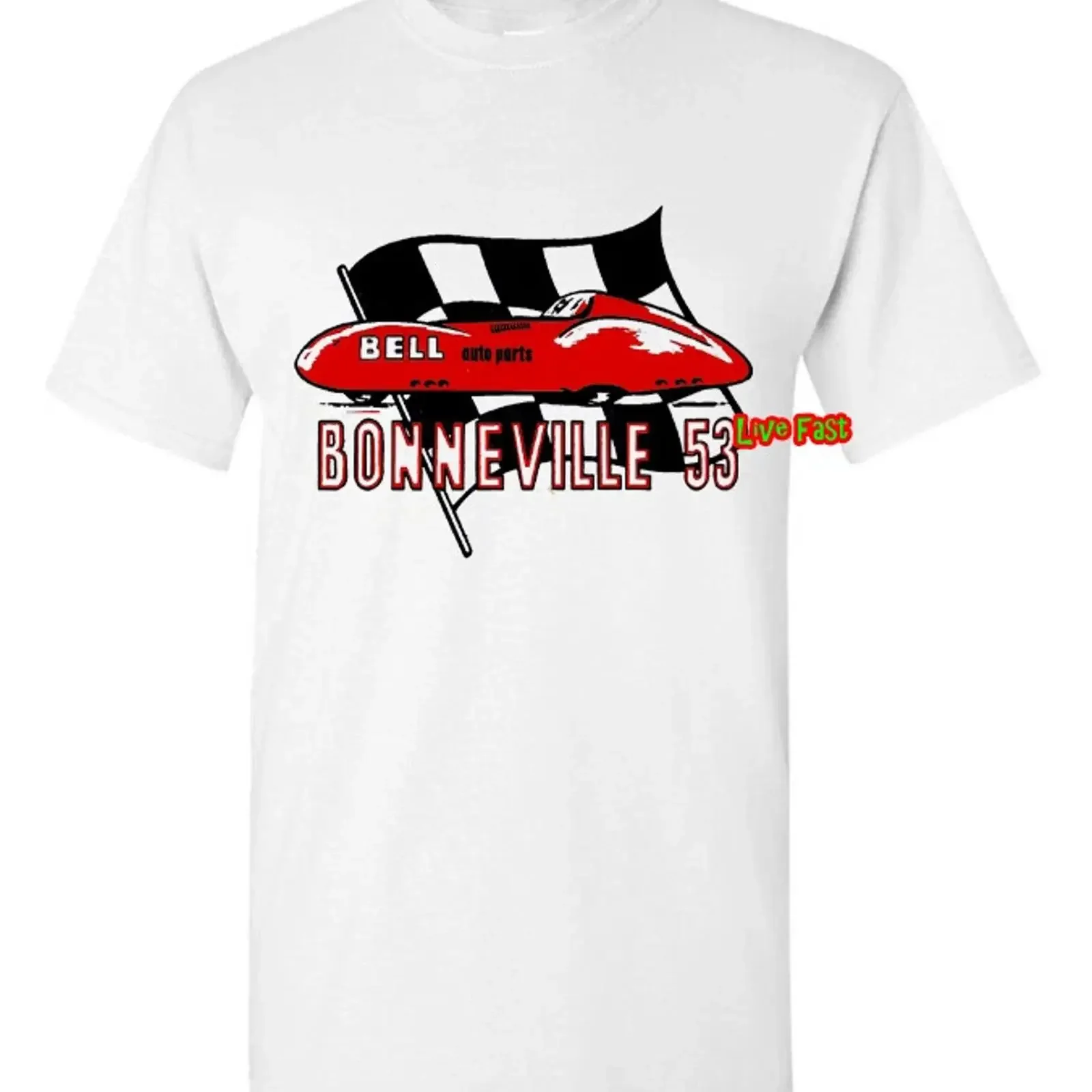 BONNEVILLE SALT FLATS 53 T SHIRT cafe racer motorcycle racing vintage retro vintage Washed fashion Casual graphic