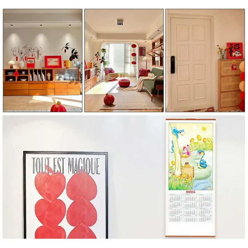 Календарь Змеи на 2025 год Змеи, лунный календарь, весенний фестиваль, прокрутка, календарь для дома, ресторана, школы, стены