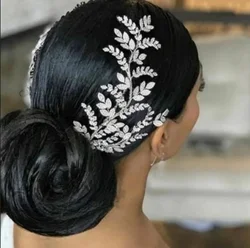 Elegant Bridal Hair Piece Wedding Hair Clips Accessories Crystal Zirconia CZ Women Bride Tiaras Headdress Party Prom Headpieces