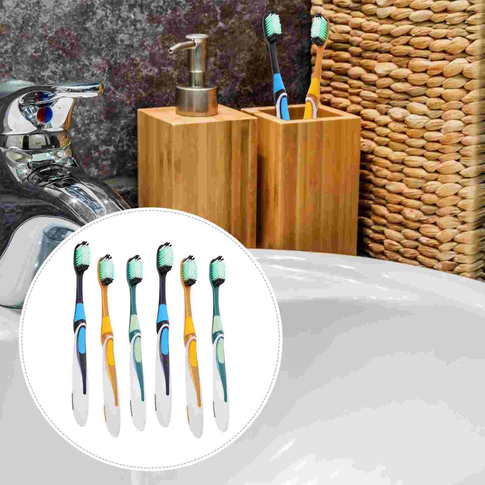 

Bristle Toothbrush Toothbrushes Teeth Stains Removers Handheld Nylon Cleaning for Adults