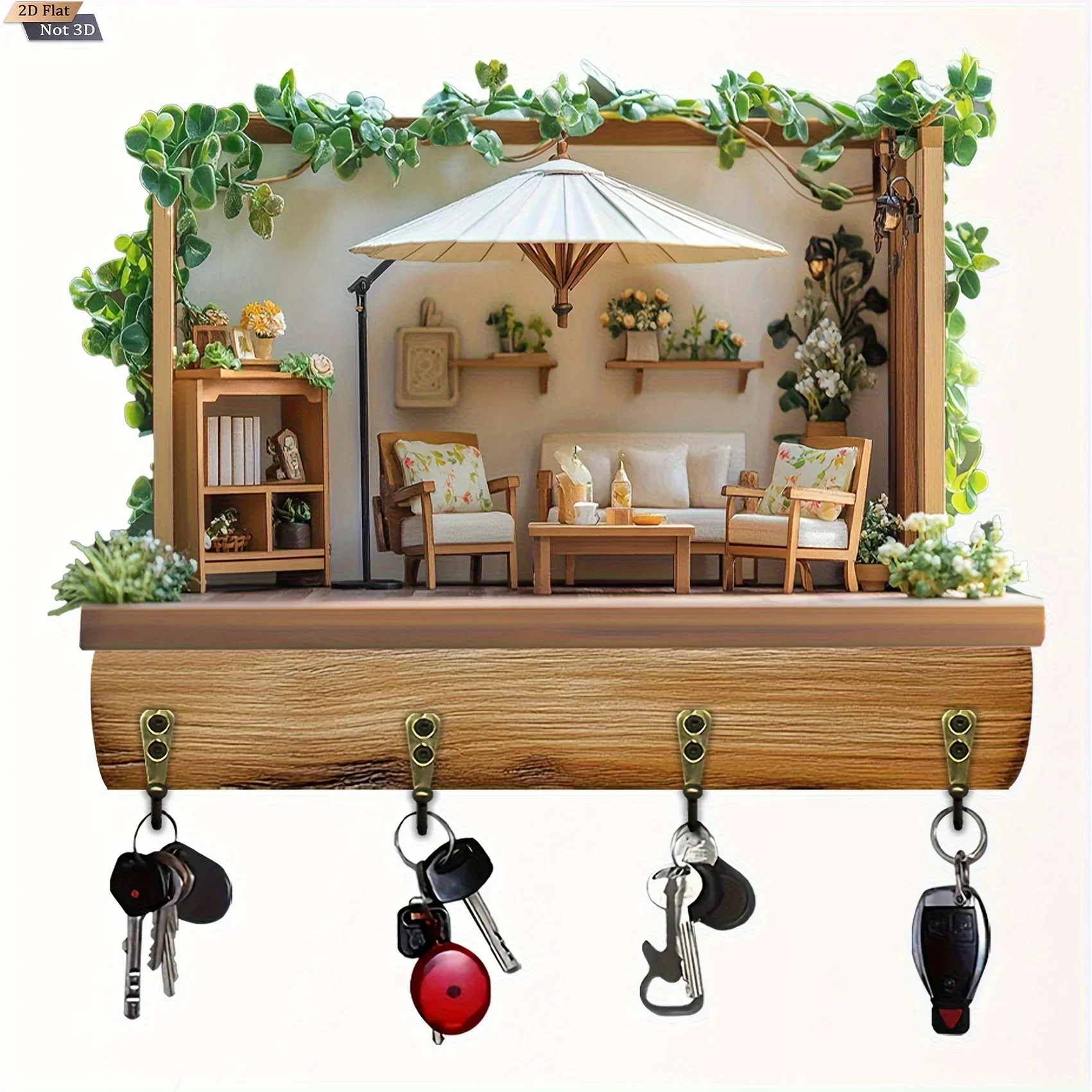 1 Rustic Wooden Multifunctional Key Hook | Classic Style, Reusable, Wall Decor, Porch Decor, Room Decor, Villa Decor, Suitable
