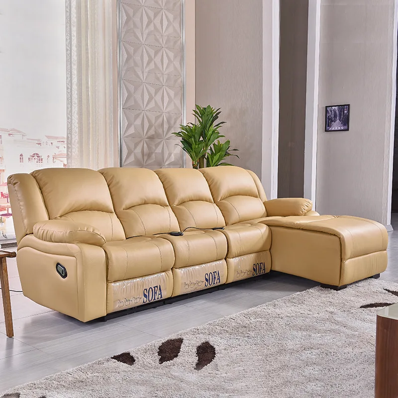 

Theater Sofa Leather Sofa First Layer Cowhide First Class Space Smart Cabin Sofa Modern Simple Living Room Electric Multi-functi