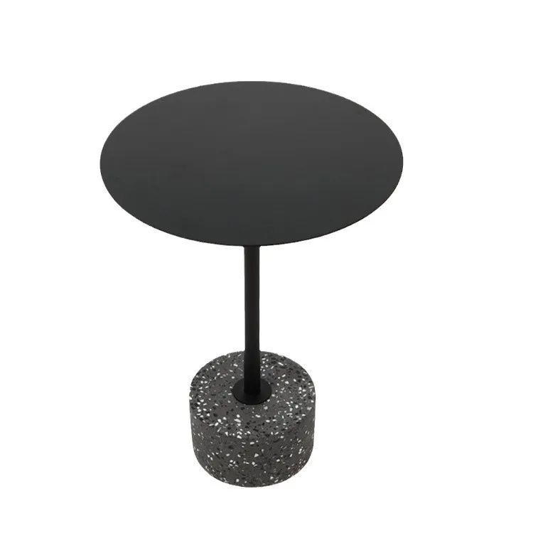 Modern Round Terrazzo natural marble wholesale customizable Living Room Terrazzo Coffee Table Metal Terrazzo Iron Side Table