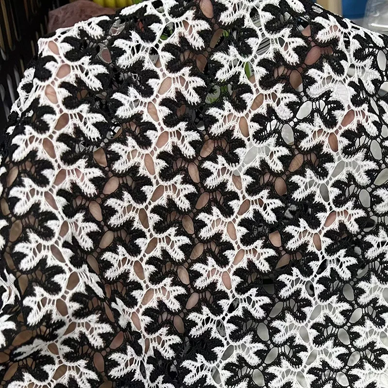 

Polyester Hollow Out Knitted Lace Fabric Women's Shirt Dress Clothing Handmade Sewing Fabric