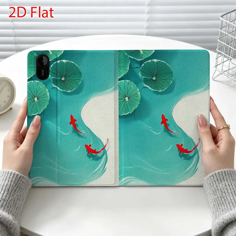 Fish water Pattern For Xiaomi Poco Redmi Pad 8 2 4 C1 6 6S 7 7S SE 9.7 14 11 11.2 Inch Pen Tray Tablet Case Fashion