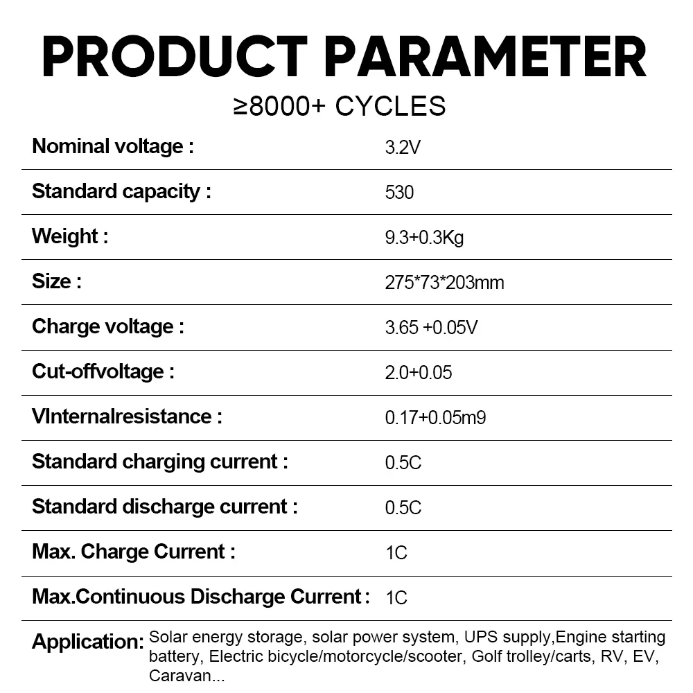 New CATL 3.2V 530Ah Lifepo4 Prismatic Batteries High Capacity Original Brand New Cell For DIY 48V 580Ah Solar Battery Grade B