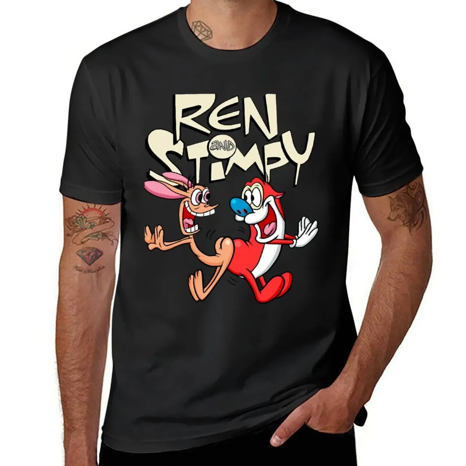 

Ren and Stimpy T-Shirt oversizeds cotton man t-shirts vintage t shirts Louboutins mens graphic t-shirts funny
