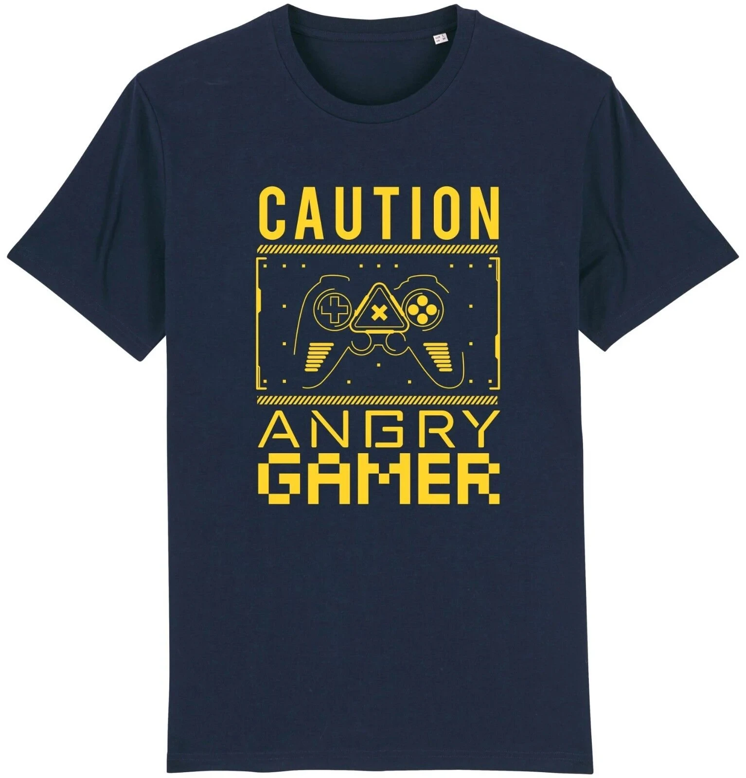 Men's Summer Fashion Casual Short-sleeved Shirt  Caution Angry Gamer T-shirt Funny Gaming Console Game Geek Gift Him Dad Son