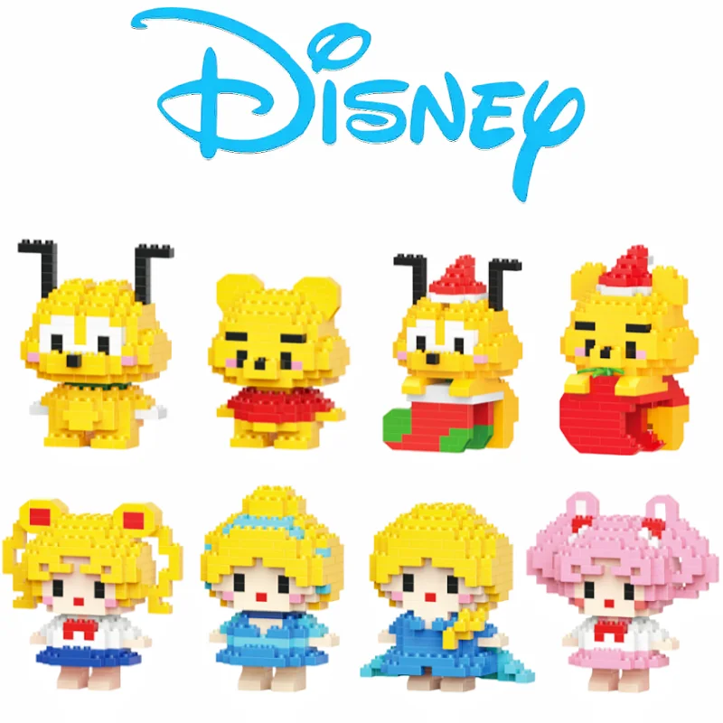 

Disney Building Blocks Anime Figures Stitch LinaBell Princess Cartoon Figrues Bricks Children's Assembly Toys Model wholesale