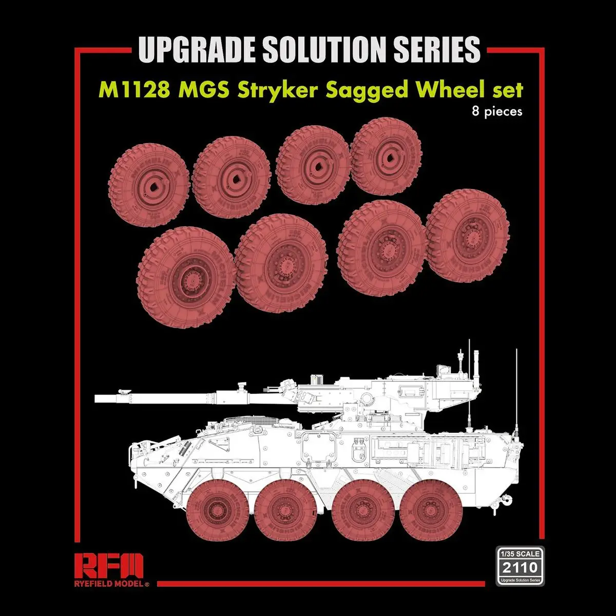 

RYEFIELD RFM RM-2110 1/35 M1128 MGS Stryker Sagged Wheel Set (8 pcs)