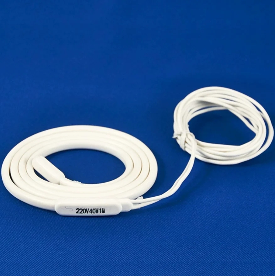 -60C to 200C 220V Defrost Heater Wire for Refrigeration House Cold Storage Water Draining Defroster 0.5m-30m 20W-1200W 7x5mm