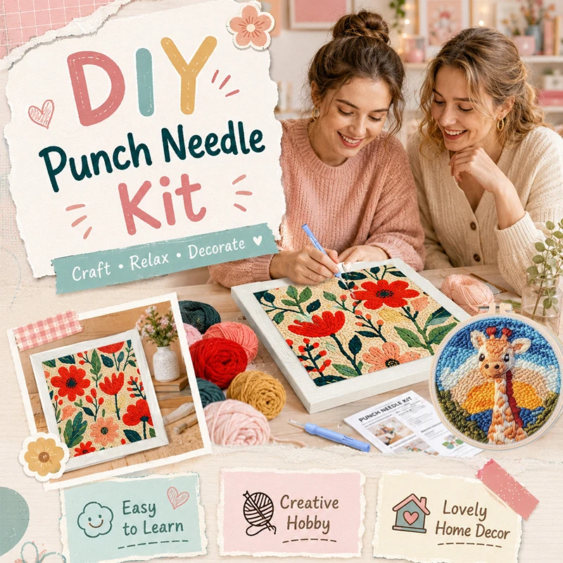 25x25cm DIY Punch Needle Embro - đánh giá và giá Embroidery Xmas Designs