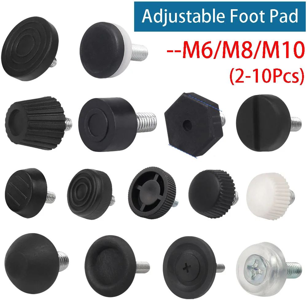 

2Pcs Height Adjustable Leveling Chair Leg Feet Furniture Mat Screw-in Base Sofa Bed Cabinet Table Floor Protector M6 M8 M10