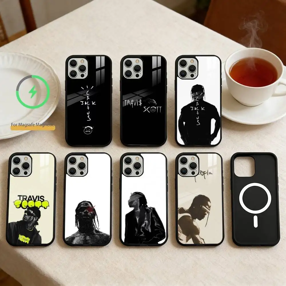 

Travis S-Scott Phone Case For iPhone 14,16,15,13,17,12,Plus,Pro,Max Magnetic For Magsafe Frosted Cover