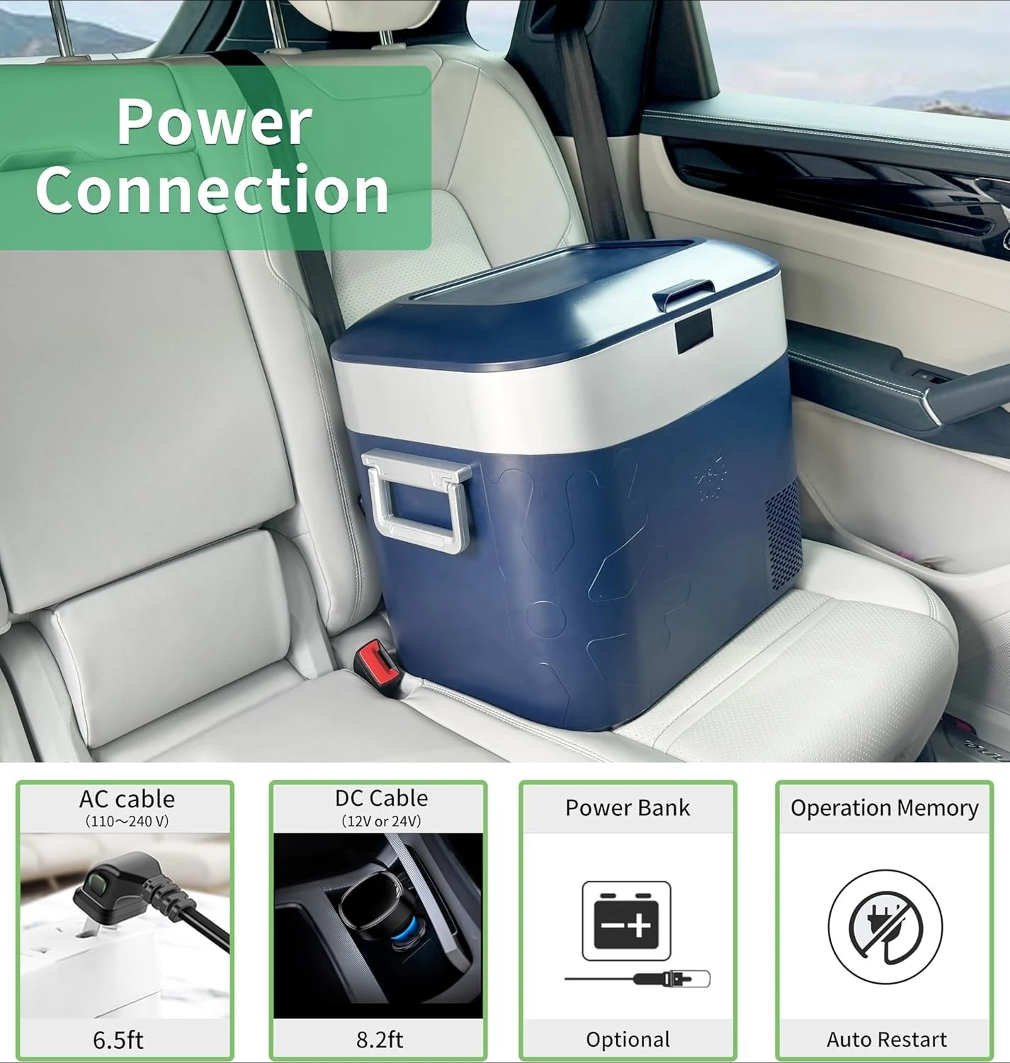 

Car Refrigerator, Portable Car Fridge 12V Refrigerator 23 Quart (Blue)