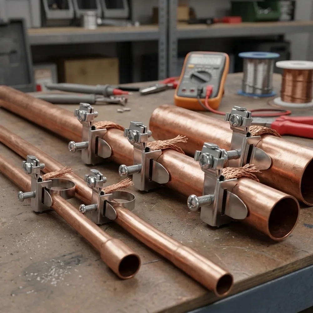 Grounding Clamp 5 Pack Stainless Steel for Pipe Sizes from For 8mm to 52mm for Electrical Cabinets and Outdoor Use