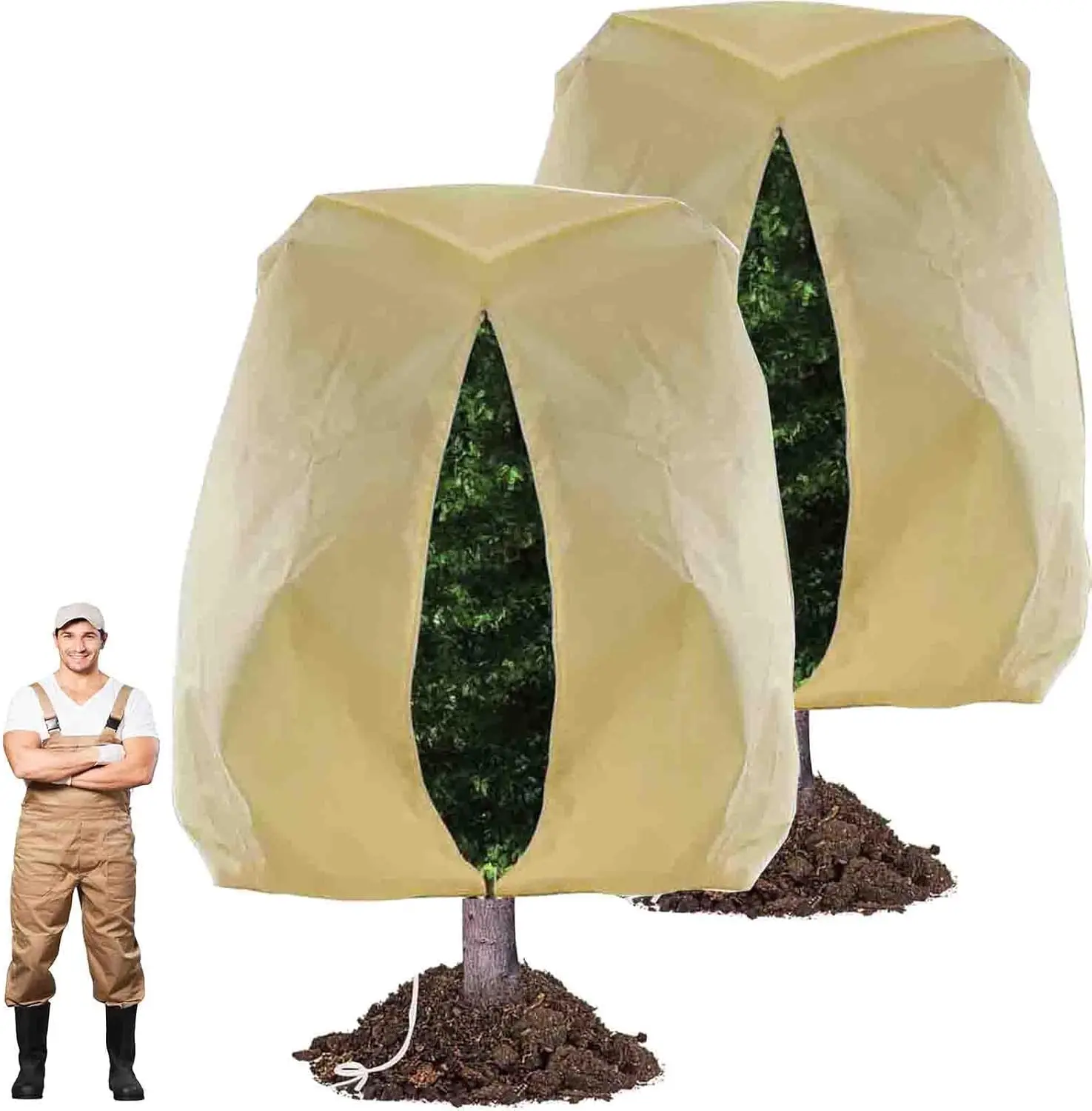 

95x80 дюймов огромные чехлы для растений, защита от замерзания, морозная ткань для уличных растений, 2,82 унции/yd2, утолщенные зимние чехлы для деревьев с