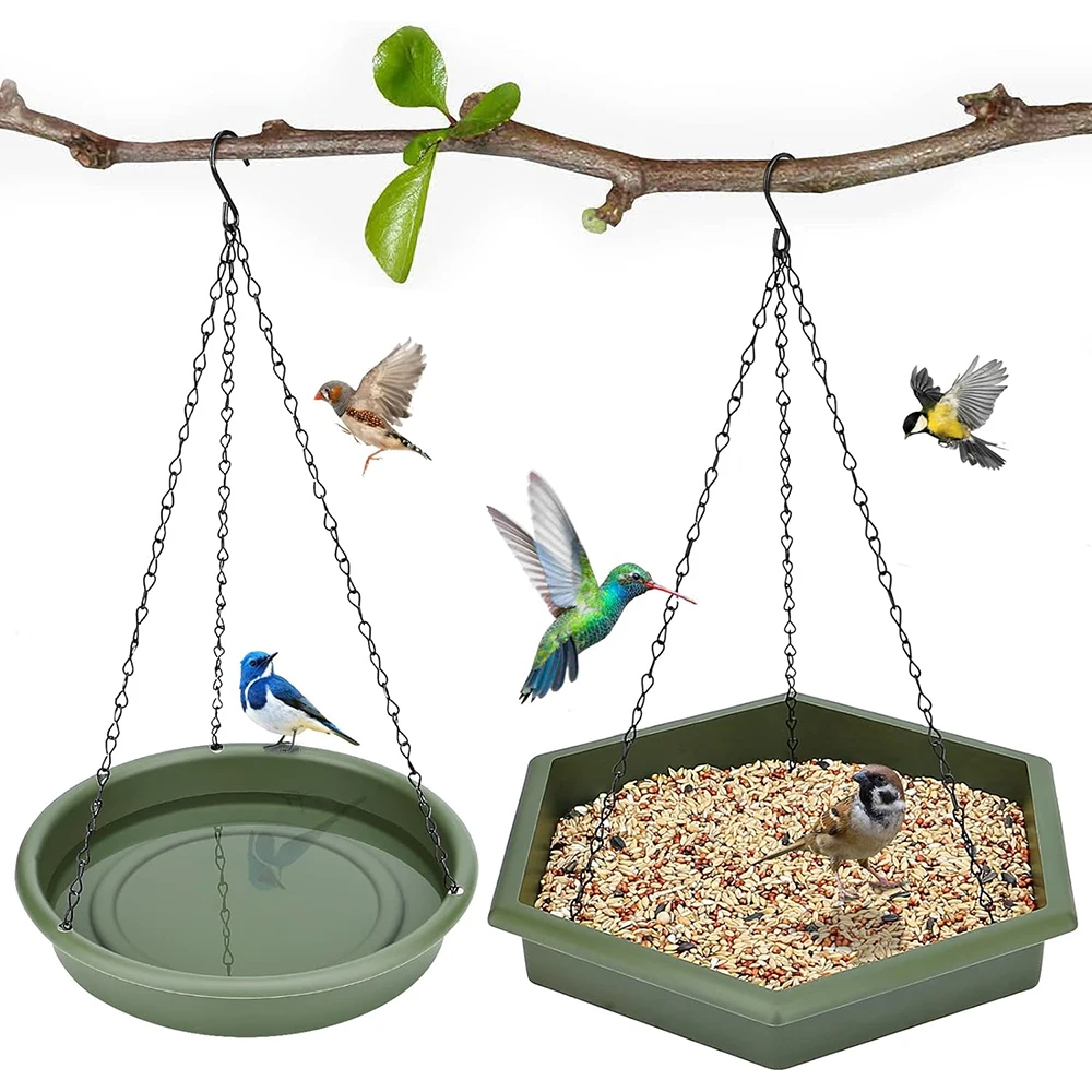 2 in 1 Hanging Bird Bath Bird Bath - Bird Feeder Hanging Bird Feeder & Bird Bath for Outside, Hanging Bird Baths for Outdoors