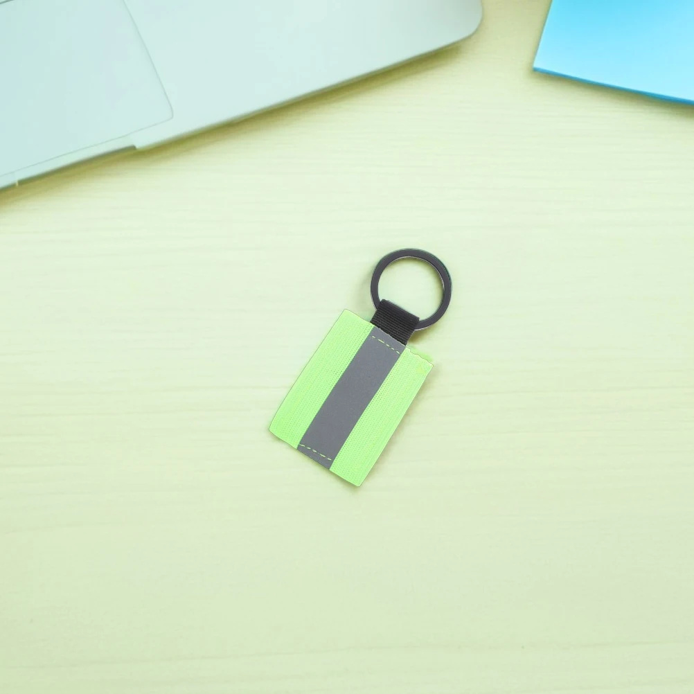 

5pcs Double Sided Reflective Keychain Tags High Visibility Safety Keyring For Backpack Night Outdoor Use Durable Nylon Aluminum