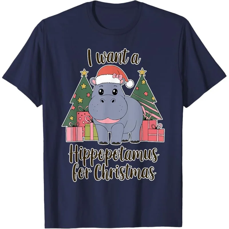 I Want A Hippopotamus For Christmas Xmas Hippo for Kid Women T-Shirt