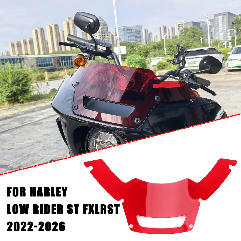 High Quality Motorcycle Accessories Kit Red Windshield For Harley Low Rider ST FXLRST 2022-2026 Softail Custom Parts