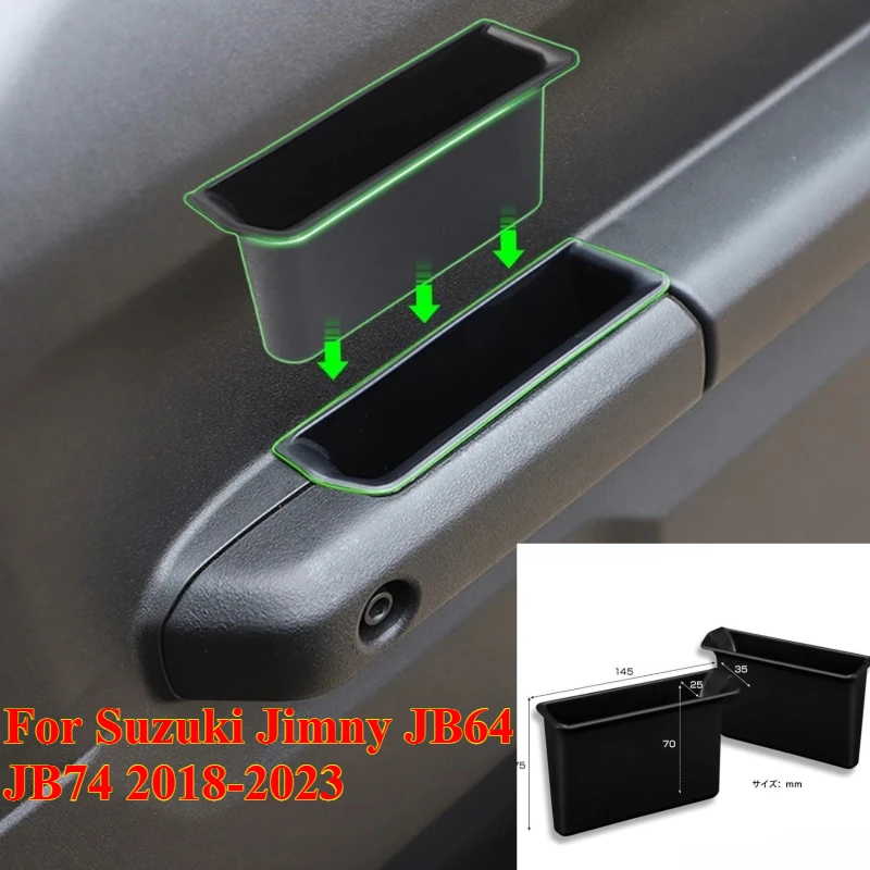 

2PC Car Door Inner Armrest Storage Box Organizer Tray Phone Holder for Suzuki Jimny JB64 JB74 2018-2023 Interior Accessories