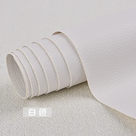 Adhesive Fabric Faux Leather By The Meter for Chairs Sofa Covers Upholstery Car Interior Sewing Waterproof Thickened Plain White