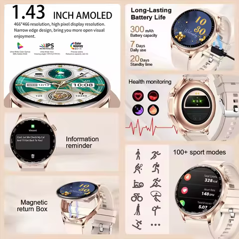 2026 new 2-In-1 TWS Headset Smart Watch 1.43" Women Men Sport Fitness motion Tracker Watches Earphone Music Smartwatch