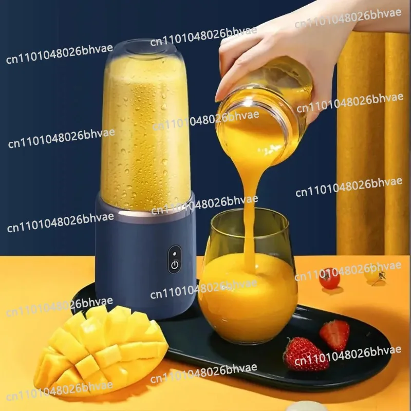 

Portable Juicer Cup 6 Blade Blender Bottle Household Fruit Juicer Cup Smoothie Blender USB Rechargeable Juicer Kitchen Tool