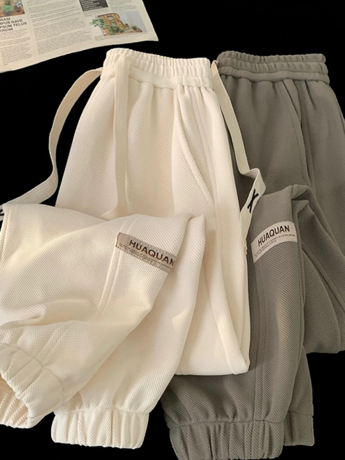 

American Retro Men's Sweatpants Loose Fit Spring Autumn New Sle Trendy Label Elastic Waist Sports Long Pants Casual Loose