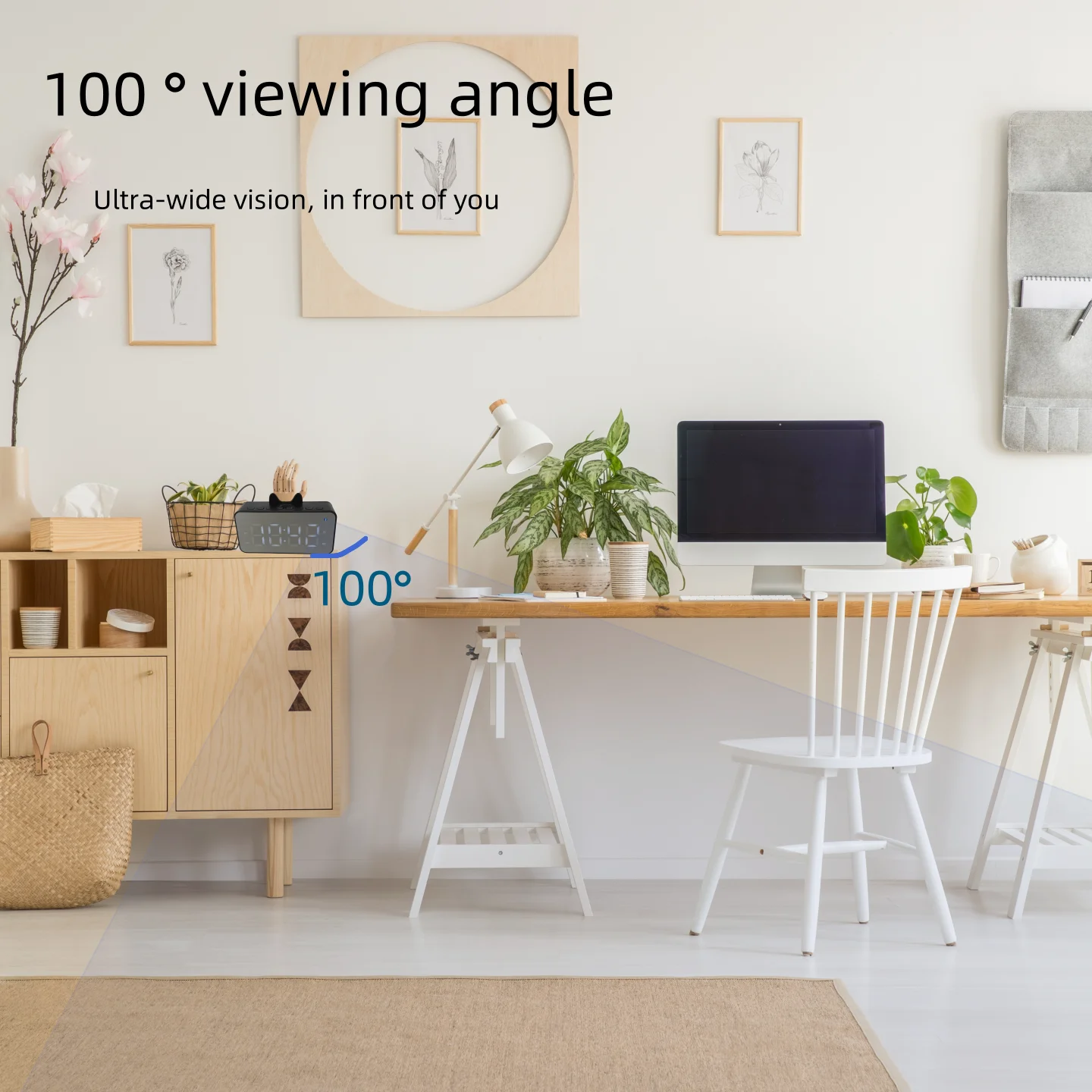 4K WiFi Alarm Clock Camera with Motion Detection, Bluetooth Speaker, Remote Viewing, Recording, App, Nanny Cam for Home Security