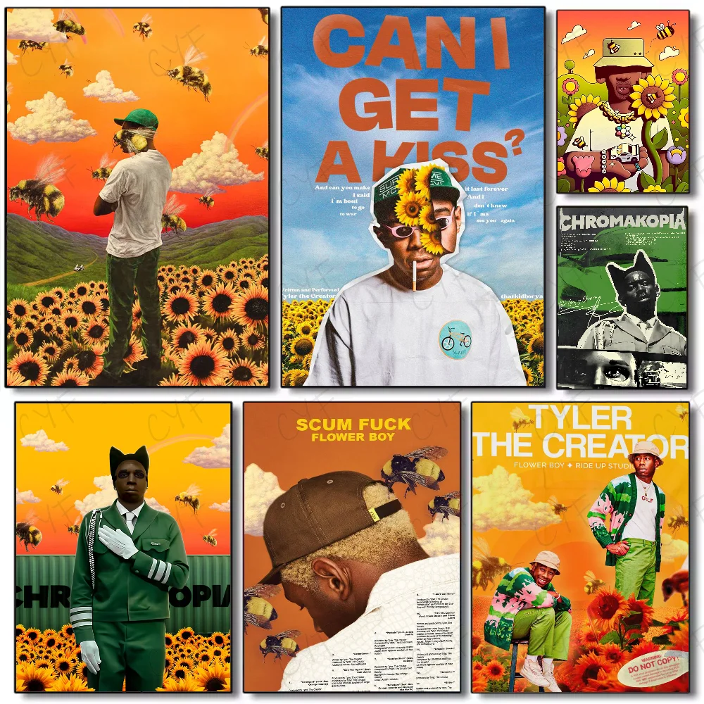 ملصق مغني الراب T-Tyler The Creator متعدد الأغراض لفن الحائط لغرفة المعيشة وغرفة النوم والمكتب والمدخل |   فكرة هدية ديكور المنزل