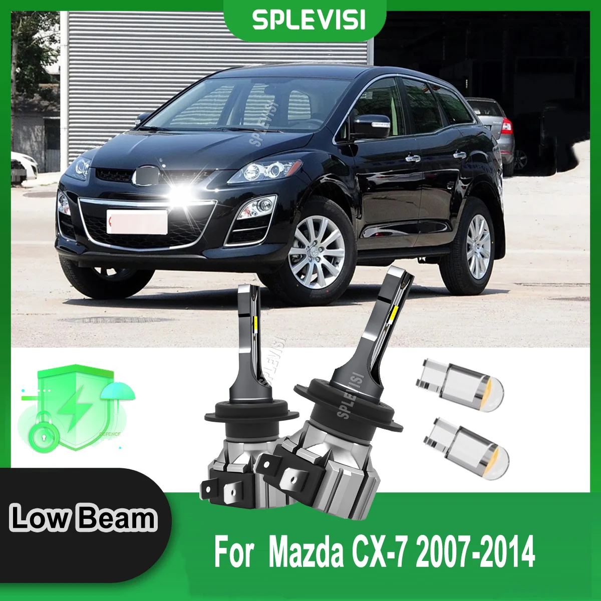 

Switch from Dim Halogens to Brilliant H7 LED White Headlight Low Bulbs - For Mazda CX-7 2007 2008 2009 2010 2011 2012 2013 2014