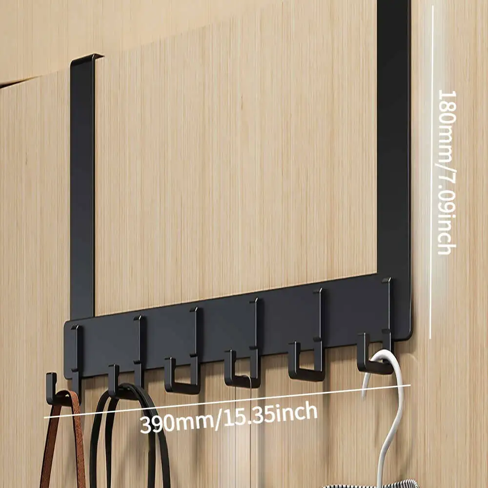 مع 6 خطافات، نمط عصري بدون حفر، منظم ملابس، خطاف باب المدخل، خطاف مثبت على الحائط #4