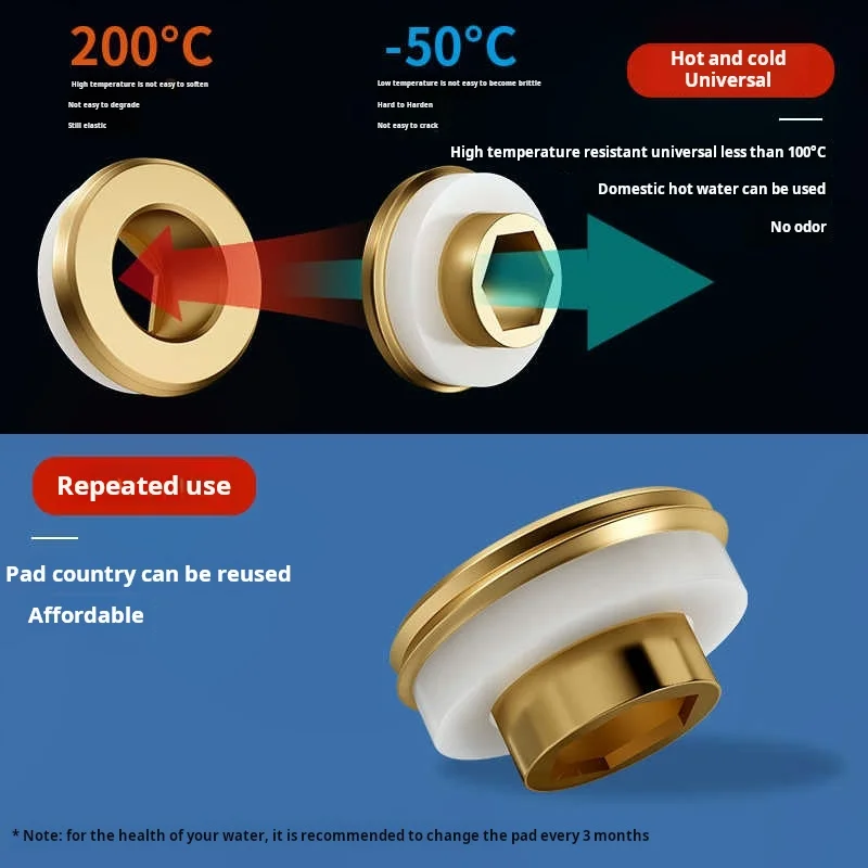 Brass Silicone Gasket With Triangular Valve For Leak Proof Sealing  Quick Sealing Gasket Adhesive For Leak Proof Faucet Accessor