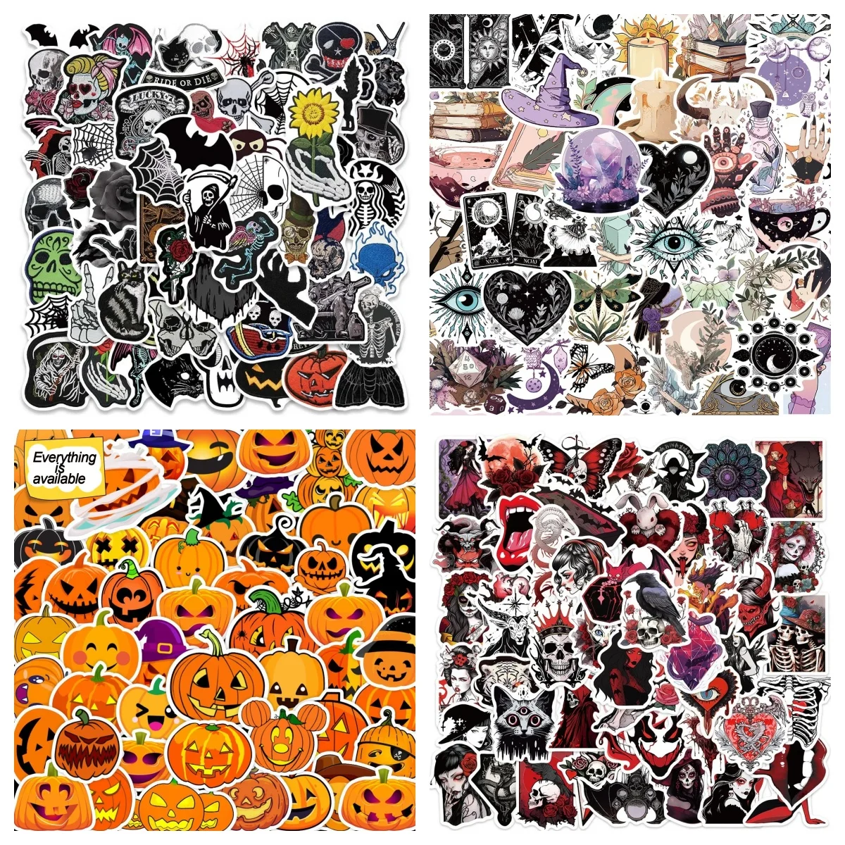 Autocollant Seton de dessin animé étanche, modules d'Halloween, décoration pour ordinateur portable, valise, réfrigérateur, scrapbooking, jouet, vente en gros, nouveau, 10 pièces, 30 pièces, 50 pièces