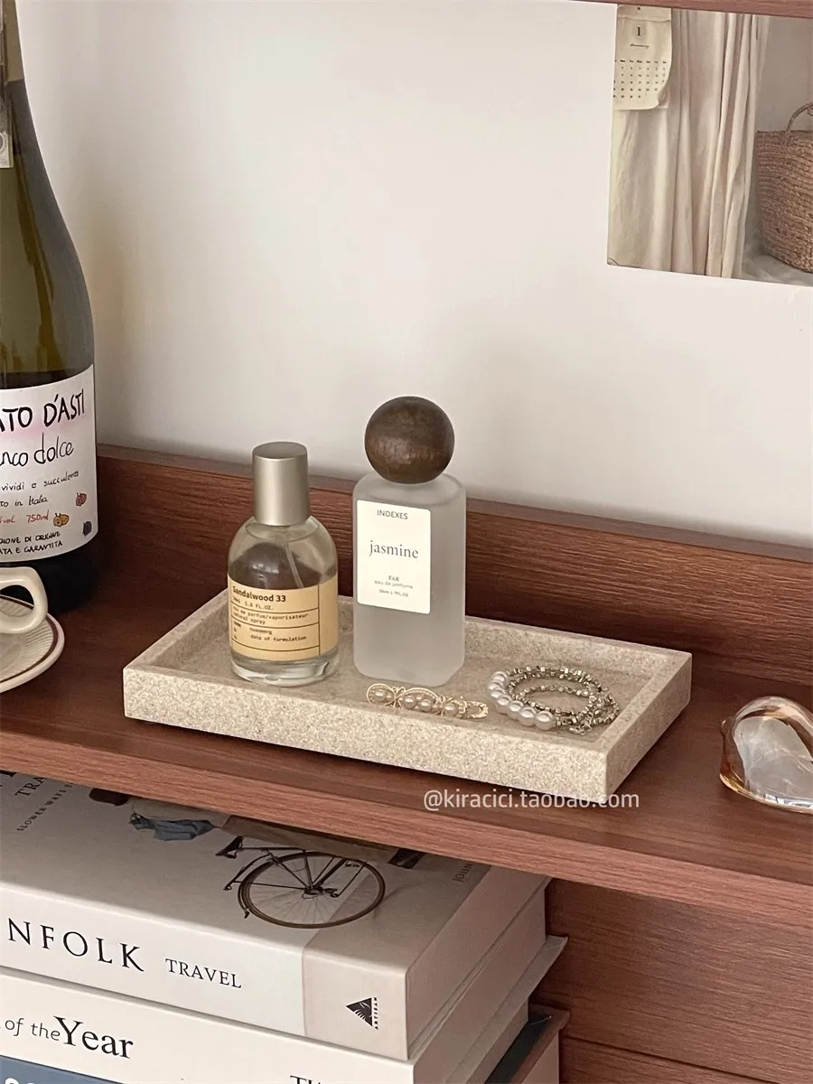 

Легкий роскошный поднос для хранения из натуральной имитации мраморной смолы, ванная комната, гостиная, украшение для парфюмерии, сортированный лоток для хранения