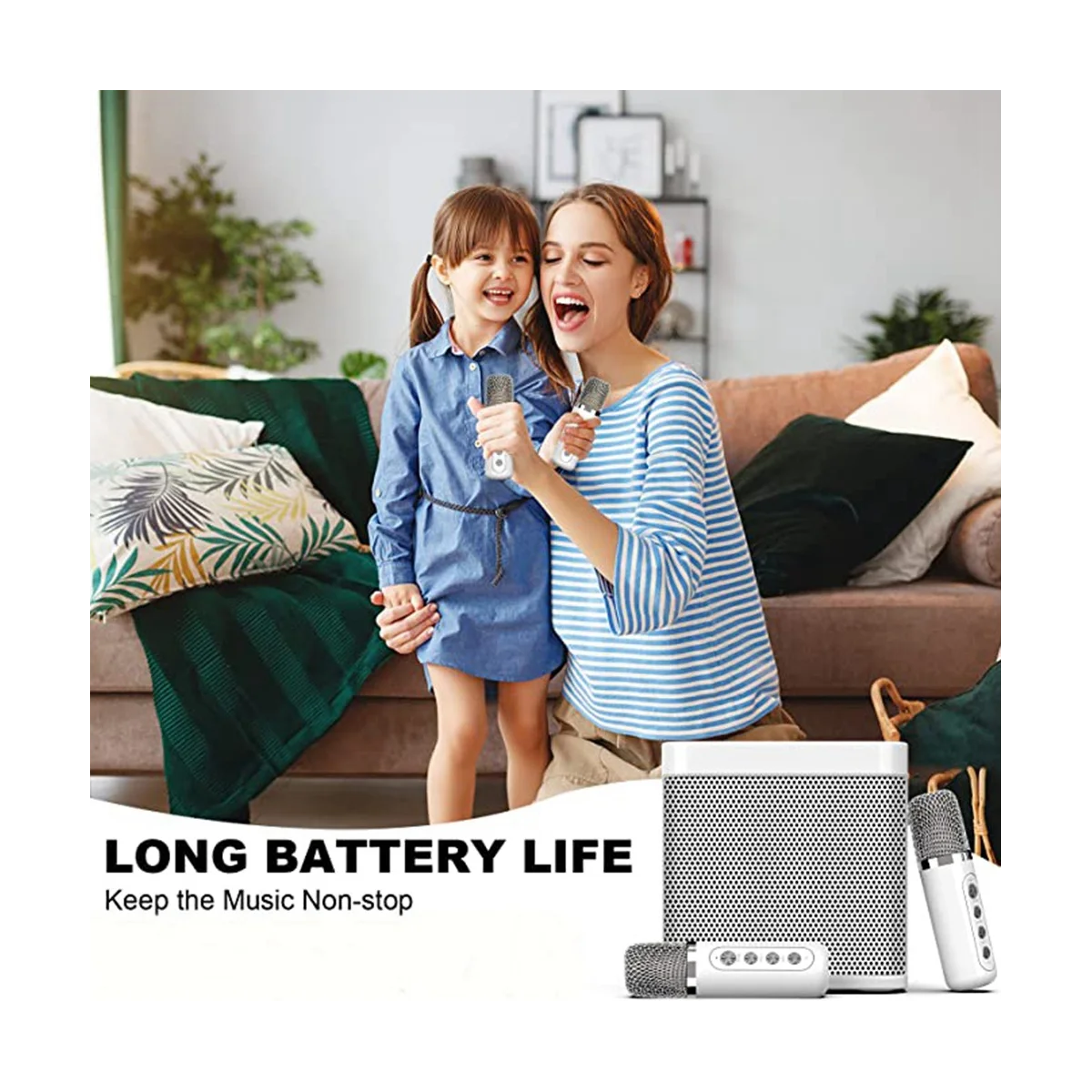 Sistema de PA Portátil con Bluetooth, 2 micrófonos inalámbricos, reunión familiar, Reunión, Picnic