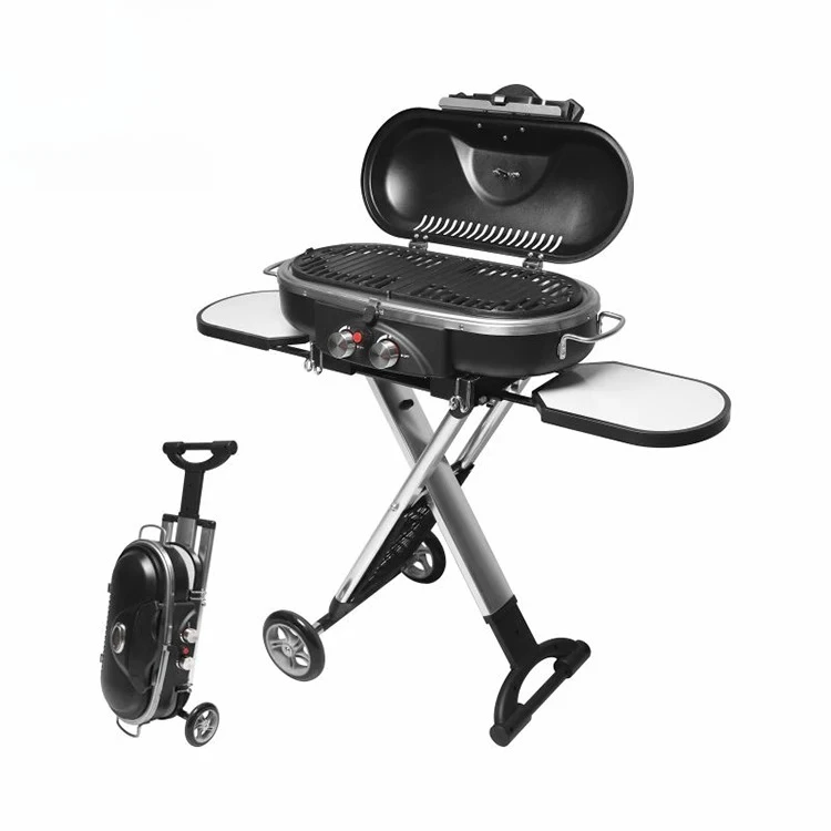 

Portable Foldable Gas Electronic Camping Outdoor Barbecue BBQ Grills With Trolley