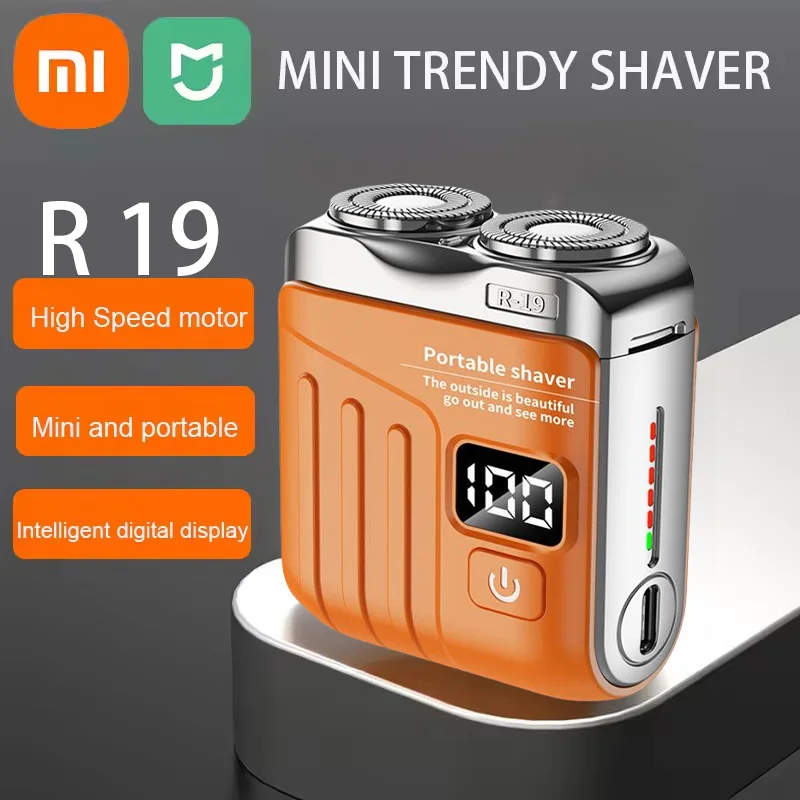 Xiaomi Electric Smart Shaver Mini Dual Blade Digital Display Rechargeable Shaver Household Car Shaver Powerful Men's Gift Shaver