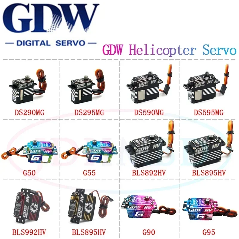 Original GDW HV Motor sin escobillas/sin núcleo Servo RC helicóptero DS290/ 295MG DS590/595MG DS820MG BLS892/895HV G50 G55 G92 G95