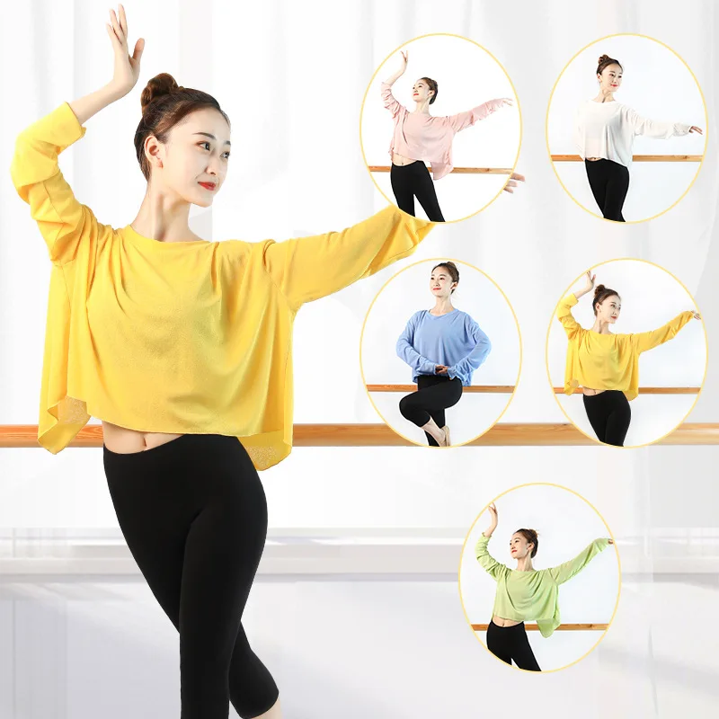 

Dance Practice Clothes Women's Tops Elegant Modern Dance Classical Ethnic Chinese Dance Costumes Adult Loose Long Sleeves