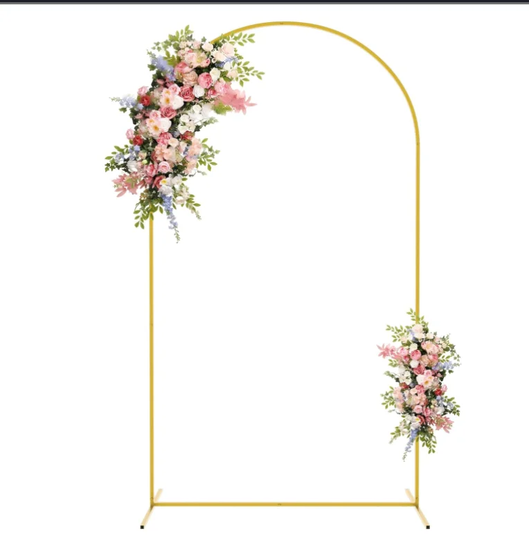 

Arch Backdrop Stand Iron Art Background Frame for Wedding Birthday Party Ceremony Garden Decoration 2.2x1.2m Yellow