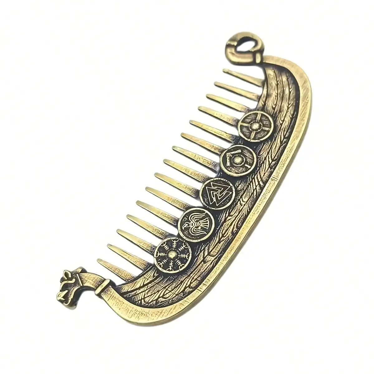 

Viking long handled beard comb - Nordic Drak style men's beauty comb