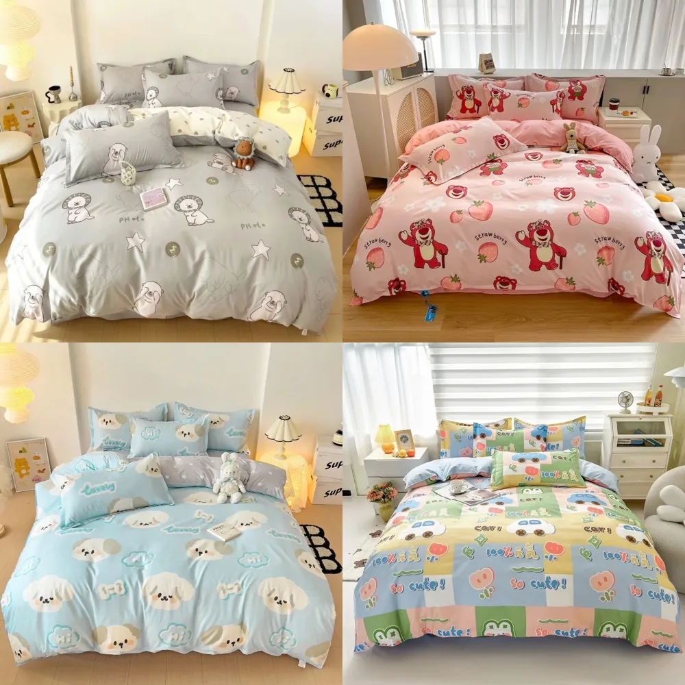 

ng pillowcases. Your child will love snuggling up in this charming and colorful bedding, which features cute animal prints and v